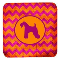 Kerry Blue Terrier Chevron ružičasti i narandžasti podloge pjene - set 4, 3. 3. u