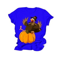 Majice za žene Dan zahvalnosti Cvjetni ispisani kratki rukav Crta majica TOP TEE majica Top Bluze