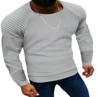 Džemper sa izrezom GLONME za muške tanke fit radne pletene vrhove pletiva TUNIC Bluza svijetlo siva