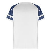 Qilakog Prodaja Žene Ljetne vrhove Dan nezavisnosti Zastava Stripe s majicama V-izrez Stripe ploče Blok