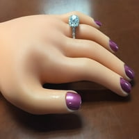 Ženski zarubljeni prsten za zajednički HALO u 14K sa karatnom prirodnom okruglom sjajnom Bijelom safirskom centru 2. Carats G-vs Diamonds