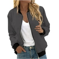 Ženska gornja odjeća dugi rukav ležerni patentni zatvarač na vrhu kardigan majica tanka jakna za žene