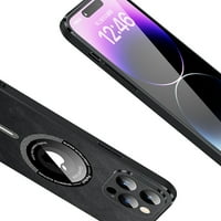 Elehold Magsafe futrola za iPhone, PU kože + TPU ultra tanak s magnetskom punjenjem Protiv prstena otporna na udarcu, plava