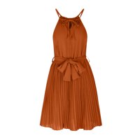 Ženska haljina za žene - Ženska ljetna casual bez rukava bez rukava nagnuta haljina narančasta veličina