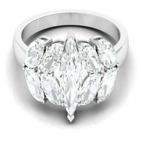 Sertifikovani moissitni zaručnički prsten za žene - dizajnerski prsten, 14k bijelo zlato, US 3,50