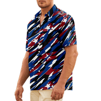 4. jula Ispis Havajske košulje za muškarce, Dan nezavisnosti Kratki rukav Ispisuje redovna fit ljetna plaža casual gumb do pada havajskih majica
