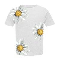 Ženske majice za žene Plus veličine za žene Ljeto cvjetni print Tunic Spring Tops Crewneck Majica kratkih