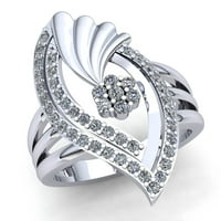 Originalna 1.5CT okrugla reza Dijamantne dame Bridal Fancy Angement Ring Solid 18K ruža, bijela ili