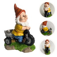 Resin Dwarf statua jahanje tricikl gnome figurine smola gnome ukras