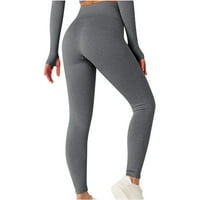 Ženske rebraste ustvorine visoke strukske kratke hlače joge tanke casual čvrstog visokog struka hip