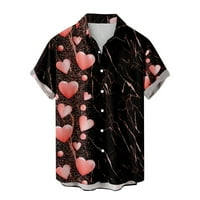 Zodggu Pokloni Valentines Day Modni muški vrhovi Dugme Lapel Pokloni za muškarce Plaže Bluze Košulje