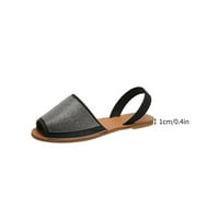 Appsuyy ravne sandale za žene - otvorene nožne posude Ležerne ljetne klizne sandale # crne