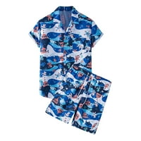 Uorcsa Brzo sušenje Elastična ispisana havajska bluza i hlače za plasku odjeću Hlače cvjetne muške postavljene