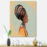 Art DesimanArt Portret afričke američke žene sa turban III Moderna platna zidna umjetnička otiska u.