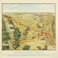 Mapa Harper's ScOvialLic Svjetski ratni američki posteljinski poster Print
