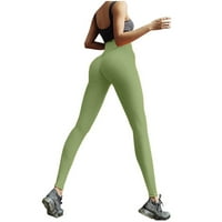 Hanas modne čarape Ženske vježbe u boji za podizanje stražnjice High Squik teške hlače hlače zelene