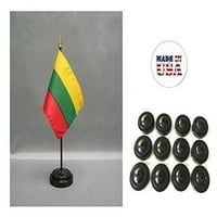 Bo Of Lithuania 4 X6 minijaturni stolovi i zastavi uključuju stalden za zastavu i litvanske male mini štapske zastave