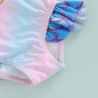 BMNMSL Girls One Bikini Fish Scale Ruffles Asellish asimetrični kaiš kupaći kostimi