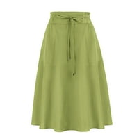 Ženske suknje Zuwimk, ženska potplata vintage suknja cvjetni tisak A-line Midi suknje s džepovima Green,