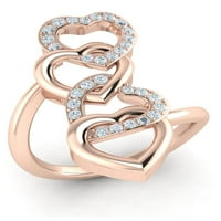 Prirodno 0,33ct okrugli rez dijamantski prong ženski maštovito povezano srčano prsten za srčane prsten