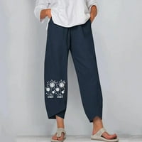 Gaecuw posteljine za žene Ljetne široke nogu pantalone plus veličina dugi hlače Lounge pantalone Duksevi