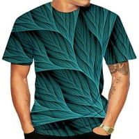GroanOlook Muška majica 3D Print Majica Kratki rukav Loop Fit Ljetni vrhovi Crew Crt Muške modne lagane casual geometrijskih otisnih zelenih 5xl