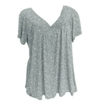 Ženski vrhovi bluza Ležerne ljetne žene plus veličina kratkih rukava V-izrez za bluzu za bluzu od pulover