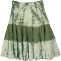 Ženska retro stil duga suknja, elastična struka Tip-oboljela od ruffle suknje za dame, crno smeđe zeleno