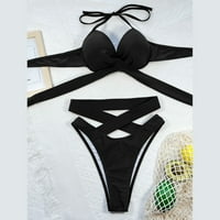 Leey-World Ženski kupaći kupaći kostimi za špagete od cvjetnog tiska Bikini kupaći kostim kupaći komimit