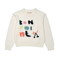 Bonpoint Girls Anumati Cotton Intarsia logo džemper, veličine 8y