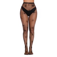 Uorcsa sexy Fishnet šuplji cvjetni tiskani pantyhose tajice za žene crne