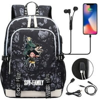 BZDAISY 15 '' ruksak za laptop sa USB kablom za punjenje, višestruki džepovi za špijunsku porodicu -
