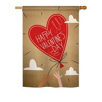 Kolekcija ornamenta - Sweet Valentinovo Baloon Spring - Sezonski valentini dojmovi Dekorativna vertikalna kuća zastava 28 40 Štampano u SAD-u