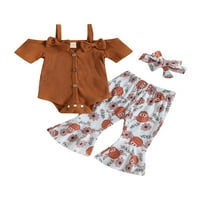 Codeop novorođenčad dječje djevojke set odjeće suspenders kratkih rukava rebrasta rubne hlače za hlače