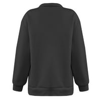 Lenago prevelika duksela za žene modni ležerni print rever vrat dugih rukava labav majica bluza pulover