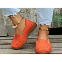 Daeful Women Ležerne cipele Mokasini Udobne loaferi Hodanje Široki širine Skits na loafer narančasto