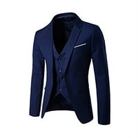 Muški tanak fit odijelo, jakna prsluk odijelo hlače s jednim grudima vintage odijela od pune boje blažer