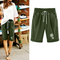Ženske ljetne kratke hlače Plus size Žensko ljeto tiskano peto bodova Velike veličine pamučne pantalone