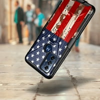 V Hybrid Kickstand Holster Telefon Telefon Kompatibilan sa Motorolom Moto G Play 4G LTE - Desert Camo američka zastava
