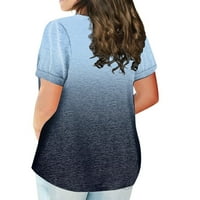 APEPAL Plus veličine vrhova za žene Ljeto cvjetne tiskarske košulje s kratkim rukavima s kratkim rukavima