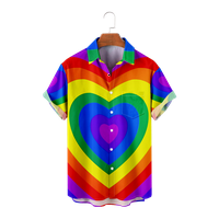 Muški kratki rukav LGBT Rainbow Rainbow Prevalentna jedinstvena crtana Aloha košulja za muškarce Žene