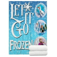 Smrznuta Elsa Super Soft Baket Bolky Flannel Fleece Listove uzorak lagan pokrivač sva sezona Upotreba