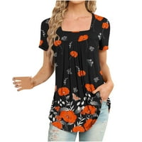 Dahyich ženski Ležerni ljetni kratki rukav Top V izrez Twist Prednji cvjetni vrhovi Plus size Majice