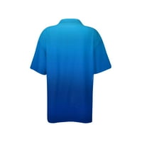 Apepal Womens vrhovi ženske polo majice Print kratkih rukava majice V-izrez majice za žene Plavo l