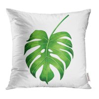 Akvarelorno slikarstvo Tropical zeleno ostavlja dlanu list bijeli ručni egzotični za vintage jastuk