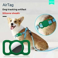 Svjetlosni držač kompatibilan s zračnim oznakom Airtag, poklopac kućišta FIT Dog Pet CAT ovratnik kompatibilan za Apple Trader Tracker Green & Pink