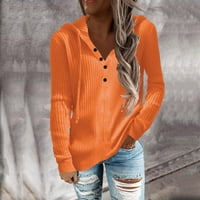 Dukseri pulover za žene djevojke pulover džempere lagane zimske krpe narančaste xl