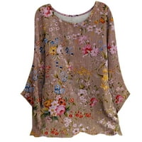 Prolećna odjeća za žene Modni rukav Crewneck Fall Dukserice Trendi pulover cvjetne tiskane košulje Plus