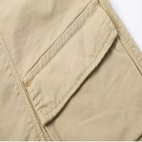 Upravne šorc muške zvezne kratke hlače Čvrsto printom opuštene ljetne hlače na plaži Khaki XXL