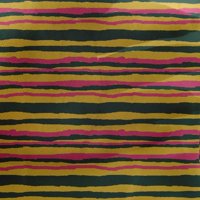 Onuoone Georgette viskoza Žuta tkanina Stripe i cvjetni blok Craft Projekti Dekor tkanina Štampano od